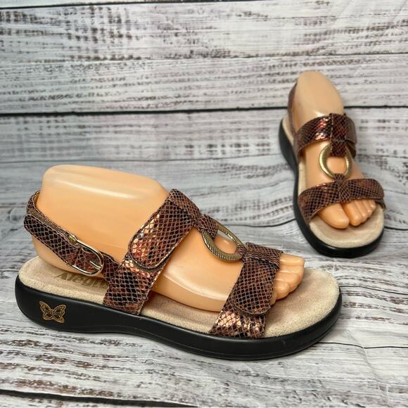 Alegria Julie Riches Sandals Size 39 Slingback Sandal Leather Cork Memory Foam - Picture 1 of 10